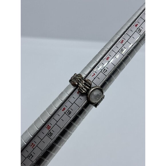 Lot of 3 Silver Tone Rings size 7 and 8 - Picture 4 of 6